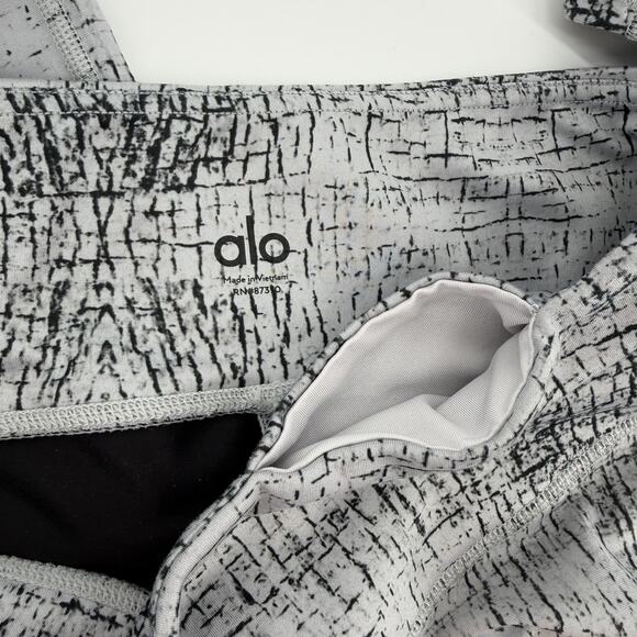 ALO Yoga Tech Lift Airbrush Full-Length Performance Leggings In Crackle Gray LG - Picture 8 of 8